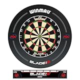 WINMAU Blade 6 Turnierdartscheibe Dartboard Surround Set inklusive Dartscheibe mit Winmau PDC Surround und Oche Linie Ab