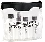 PEARL Reiseset: Reise-Reißverschluss-Tasche mit 4 Flaschen fürs Flug-Handgepäck (Reiseset Flugzeug)