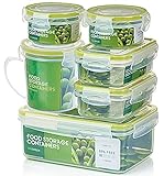 Zoë&Mii 6er-Set Kunststoff-Lebensmittelbehälter mit Stülpdeckeln, 12 Stück mit Suppenbehälter, luftdicht, gefrier-, mikrowellen- und spülmaschinengeeignet, BPA-frei, platzsparend