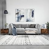 MOBCANT Couchtische 2 STK, Stubentisch Side Table Wohnzimmertisch Beistelltische Geeignet für Hotel Schlafzimmer Wohnung Büro Räuchereiche 50x50x40 cm Holzwerk