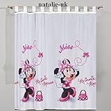 Disney Vorhang / Gardine, aus Voile, Schlaufenaufhängung, Design: Minnie Maus, Pink, Maße: 150 x 150 cm