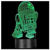 3D Lampe, ZNZ LED Illusion Led Nachtlicht, 16 Farbwechsel 3 Modell mit Remote & Smart Touch Lampe Weihnachts Geschenke für Kinder Männer Frauen (5-R2D2)