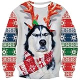 Goodstoworld Funny Christmas Sweater Herren Damen Unisex 3D Weihnachtspullover Pullover Lange Ärmel Weihnachten Hemd T-Shirt M
