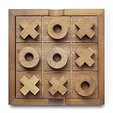 A&A Tic Tac Toe/Noughts and Crosses Holz-Tischplattenspiel Familienspiel für Kinder und Erwachsene, Gehirnspiel, Puzzle, mit 12,7 cm x s und 12,7 cm O s
