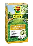 COMPO Start-Rasen Langzeit-Dünger, Rasendünger für junge Rasenpflanzen und für Rollrasen nach dem Vertikutieren, 3 kg