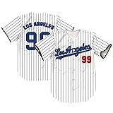 TIFIYA Los Angeles 22/23 Stripes Baseball Jersey LA Shirts für Herren/Damen/Junge, T268-Weiß, Groß