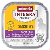 animonda Integra Protect Katze Sensitive, Diät Katzenfutter, Nassfutter bei Futtermittelallergie, mit Lamm + Reis, 16 x 100 g