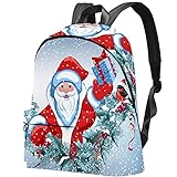 Rucksack Schultasche Wandern Laptops Backpacking Hohe Kapazität und Mode Outdoor Reisetasche Business Bag Weihnachtskarte mit Santa