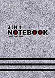 3 in 1 Notebook: Lined, Grid, Blank Notebook With Numbered Pages : White Paper 99 Pages 90gsm : A4 Size 21x29.7 cm.