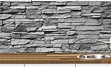KLINOO Küchenrückwand aus Folie in Steinoptik als Spritzschutz - zuschneidbar und erweiterbar - 97cm x 68cm (Naturstein grau)