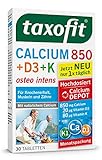 taxofit® Calcium 850 + Vitamin D3 + K Depottabletten hochdosiert für Knochen, Muskeln und Zähne (30 Tabletten)
