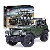 Technik Geländewagen, Technik Mould King Jeep Wrangler, Technik Offroader 4x4 SUV Modell Bauset Kompatibel mit Lego Technic - 2078pcs Army green,50 * 9 * 36cm