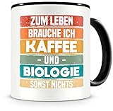 Samunshi® Biologie Tasse mit Spruch Kaffee und Biologie Geschenk für Biologie Fans Kaffeetasse groß Lustige Tassen zum Geburtstag schwarz 300ml
