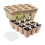 NIEI 20 Pack Samen Tablett Kit,Torf TöPfe für GemüSe und Blumen,240 Zellen Biologisch Abbaubare SäMling TöPfe Schalen