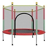 Child Safety Trampoline with Protective Cover, 55 in Kids Trampoline Outdoor with Safety Enclosure Net| Indoor Outdoor Rebounders Trampoline for Boys Girls| 600 Lbs Load,Children's Ftness Trampolin