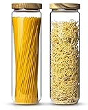 ALFRED & ELSE® Spaghetti Aufbewahrung [2x1700ml] Spaghetti Glas Vorratsgläser Vorratsdosen Glas I Müsli Aufbewahrung Glas I spülmaschinengeeignet I Glas Aufbewahrungsbehälter