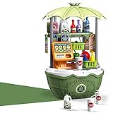 DQTYE Spielzeugkasse für Kinder Mini-Einkaufswagen Tragbarer Lebensmittelladen Stell dir vor, du spielst Geld Spiel Lebensmittelboxen Zubehör für Jungen Mädchen