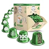 PREMIUM PFEFFERMINZ TEE, 100 Teekapseln kompatibel mit Nespresso Kapselmaschinen, intensiver und natürlicher Pfefferminzgeschmack für ein belebendes Erlebnis, by La Natura Lifesty