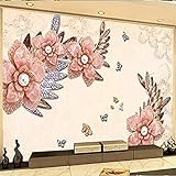 XLMING 3D Tapete Fantasie Schmuck Schmetterling Liebe Blume Tv Hintergrund Wandbild Wohnzimmer Schlafzimmer Wandbild Tapete-350cm×256cm