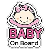 GEEKBEAR Baby on Board Aufkleber und Aufkleber - Baby Bumper Autoaufkleber - Baby Window Car Sticker - Baby in Car Sticker - Cute Safety Caution Decal Sign for Cars (02. Basic Girl)