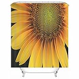 Aotiwe Duschvorhang Überbreite, 3D Duschvorhänge Staubblatt Der Sonnenblume Gelb 150X200cm für Badezimmer