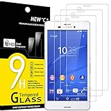 NEW'C 3 Stück für Sony Xperia Z3 für Panzerglas, Frei von Kratzern, 9H Härte, HD Displayschutzfolie, 0.33mm Ultra-klar, Ultrabeständig