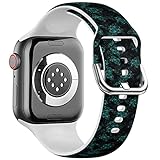 Kompatibel mit 42 mm, 44 mm, 45 mm, 49 mm (alle Serien) Apple Watch Band (Farbe Grunge Türkis-Muster), weiches Silikon-Sportband für Damen und Herren, Ersatzarmband für Apple Watch 8/7/6/5/4/3/2/1