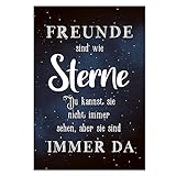 Logbuch-Verlag Bild Schild Freunde SIND WIE Sterne Wandschild dunkelblau schwarz weiß persönliches Geschenk Deko Freund Beste Freundin 21 x 31 cm