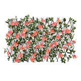 NZVZGKTNTW Erweiterbarer Garten-Gitterzaun-Sichtschutz, Künstlicher Zaunschutz Mit Blumen, Erweiterbare Paneele for Garten, Balkon Und Außendekoration(Pink)