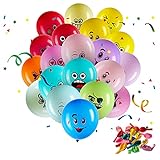 20 Stücke Emotion Serie Latexballons Assortierte Farbe Party Ballons 11,8 Zoll Lächelndes Gesicht Süße Luftballons mit 6-12 Verschiedenen Designs Latexballons für Geburtstag Baby Shower