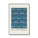 Abstract Floral Illustration Canvas Print William Morris Exhibition Poster Wall Artist Habitat Frameless Canvas Painting A5 50x70cm