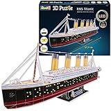 Revell RMS Titanic LED Edition 3D Puzzle | Detailgetreue Nachbildung des legendären Schiffs | Historisches Sammlerstück | Atmosphärische LED-Beleuchtung | Teileanzahl 266 | Ab 10 J