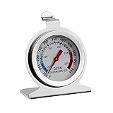Edelstahl Ofenthermometer,300 °C Oven Thermometer zum Aufhängen und hinstellen Backofenthermometer, Holzofen, Holzbackofen, Pizzaofen, Backofen Thermometer Analog