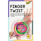 folia 33177 - Finger Twist Fadenspiel, in trendiger Regenbogen Optik, ca. 160 cm lang, Fingerspiel für Jungen und Mädchen ab 5 Jahre, ideal als kleines Geschenk, Mitgebsel und für den Schulhof