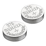 2 x Renata Uhrenbatterie - Swiss made Cells Silberoxid 0% Quecksilber Knopfzellen 1.55V Renata Batterien des langen Lebens 379 ( SR521SW )