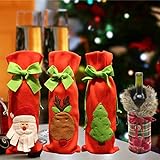 Weihnachten Weinflaschen Taschen,Flasche Weihnachten Tasche,Weihnachten Weinflasche Abdeckung,Wine Bottle Cover,für Whisky Spirituosen Champagner Weihnachtsfeier Dekorationen(4 Stück)