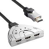 Univivi 3-Port HDMI Switch mit Pigtail Kabel, unterstützt 4K und 3D Auflösung, Hub Port Splitter für Blu-Ray, Xbox, Playstation, Nintendo und HD Audio
