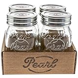 HELLO PEARL Mason Jar, Einmachgläser mit Deckel, 6er-Set, 500ml (16oz), inkl. einteiligen Regular Deckel, Aufbewahrungsgläser für die Küche, BPA-frei