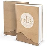 Blanko Notizbuch in Kraftpapier-Optik (Hardcover A4, Blankoseiten): Notizbuch für Gefühle, Ideen und Erlebnisse - ideal als Bullet Journal