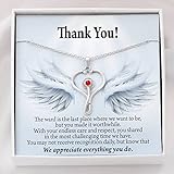 Express Your Love Gifts Thank You Present for Healthcare Workers Healthcare Medical Worker Nurse Appreciation Gift Stethoskop Necklace Crystal Pendant Hospital Staff Thank You