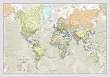 Maps International Riesige Weltkarte - Klassisches Weltkartenposter - Laminiert - 84 x 59 cm - Klassische Farben