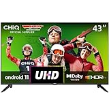 CHIQ 43 Zoll (108 cm) Fernseher,U43H7A,UHD Smart TV,Android 11,WiFi,Bluetooth,Play Store,Dolby Vision, Google Assistant,Chromecast, Netflix,Triple Tuner(DVB-T2/S/S2/C), HDMI2.0, Schwarz