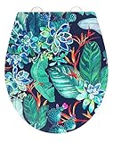 WENKO WC-Sitz Mod. Manaus aus antibakteriellem Duroplast mit Relief-Oberfläche und Easy Close-Absenkautomatik Maße Deckel 38 x 44,5 cm Farbe Mehrfarbig