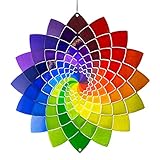 CIM Metall Windspiel - Rainbow Star - 250 - leichtdrehendes Windmobile mit brillanten Farben- inklusive Aufhängung – attraktive Raum- Fenster und Garten-Dek