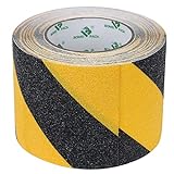 Antirutsch Streifen, 100mmx10m, schwarz-gelb, rutschhemmendes Klebeband Grip Tape für für rutschfeste Treppenstufen im Innen- und Außenbereich, BOMEI PACK