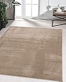 the carpet Marley eleganter Designer Teppich Wohnzimmer, weicher & pflegeleichter Kurzflor Wohnzimmerteppich in Taupe, Teppich 60 x 110