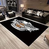 Harley Davidson Teppich, American Motorrad, Moto Gp, Motorsport-Teppiche, personalisierter Teppich, rutschfeste Unterseite, Themen-Teppich für Wohnzimmer, ms0205.2 = 100 x 150 cm