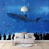 3D Effekt Tapete Vlies Tapete Walfisch Blauer Ozean 3D Fototapete Wanddekoration Wandbild
