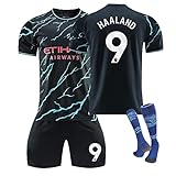 WatSKY Blau grealish Trikot Kinder Erwachsene Fußballtrikot, UK Trikot Anzug Herren/Junge Football Jersey Anzug UK Kit for Kids
