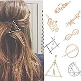 Bohend Mode Star Haarnadeln Gold Kreis Kopfbedeckung Mond Seitliches Kopfstück Krone Haarschmuck zum Frauen und Mädchen (12 Packungen)